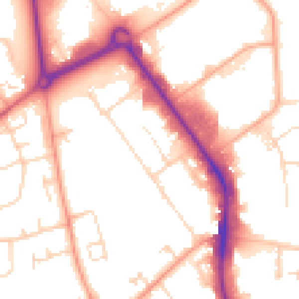 Daytime road noise heatmap for HP2 7BH