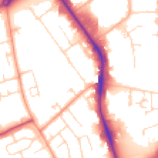 Daytime road noise heatmap for HP2 7BN