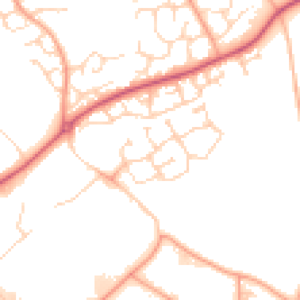 Daytime road noise heatmap for HP2 7BP