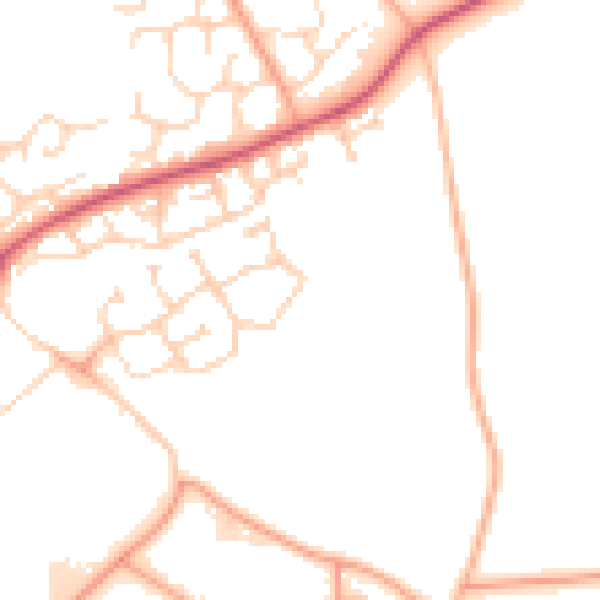 Daytime road noise heatmap for HP2 7BX