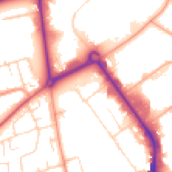 Daytime road noise heatmap for HP2 7DW