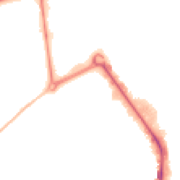 Night-time road noise heatmap for HP2 7DW