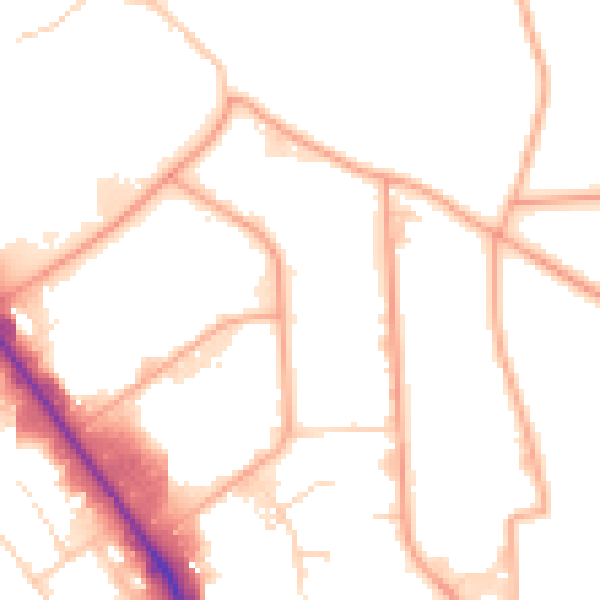 Daytime road noise heatmap for HP2 7DX