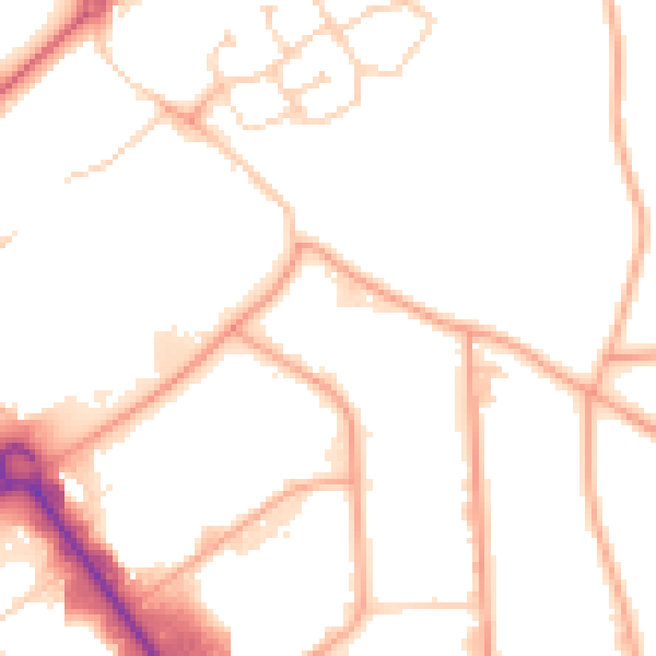 Daytime road noise heatmap for HP2 7EP