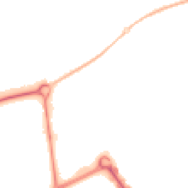 Night-time road noise heatmap for HP2 7FW