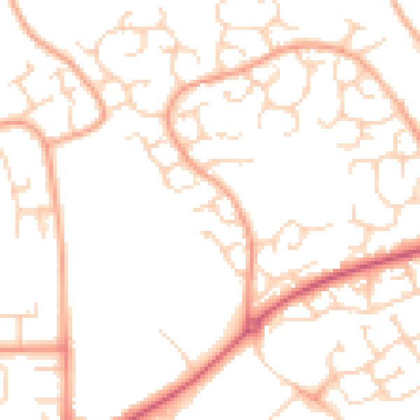 Daytime road noise heatmap for HP2 7JL
