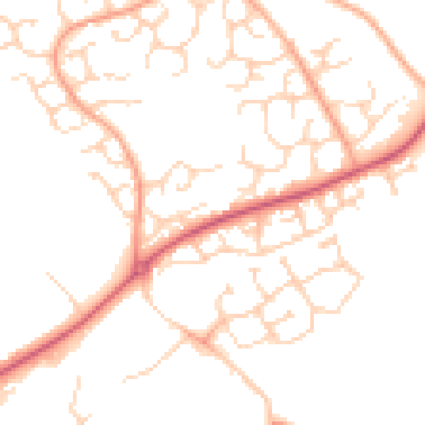 Daytime road noise heatmap for HP2 7JQ