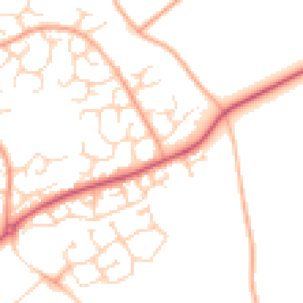 Daytime road noise heatmap for HP2 7LG