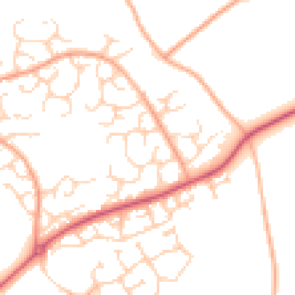 Daytime road noise heatmap for HP2 7LN