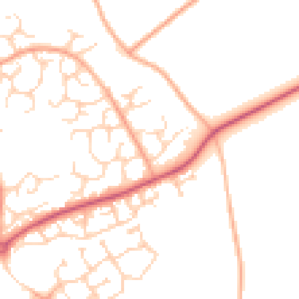 Daytime road noise heatmap for HP2 7LX
