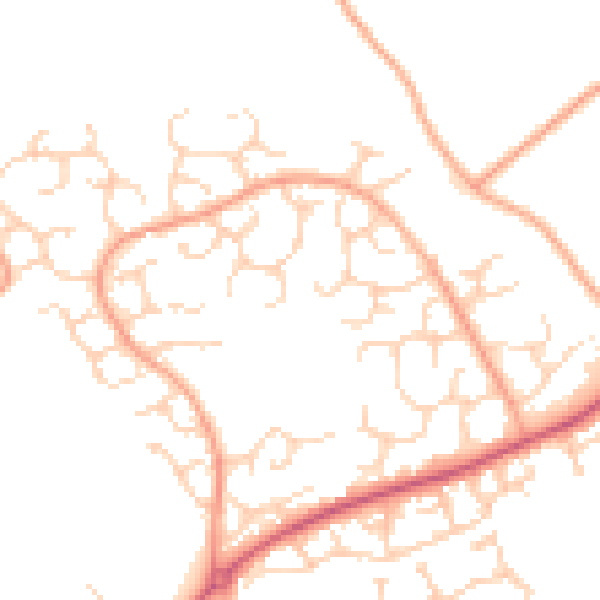 Daytime road noise heatmap for HP2 7NP