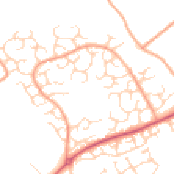 Daytime road noise heatmap for HP2 7NW