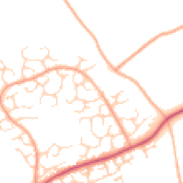 Daytime road noise heatmap for HP2 7PD
