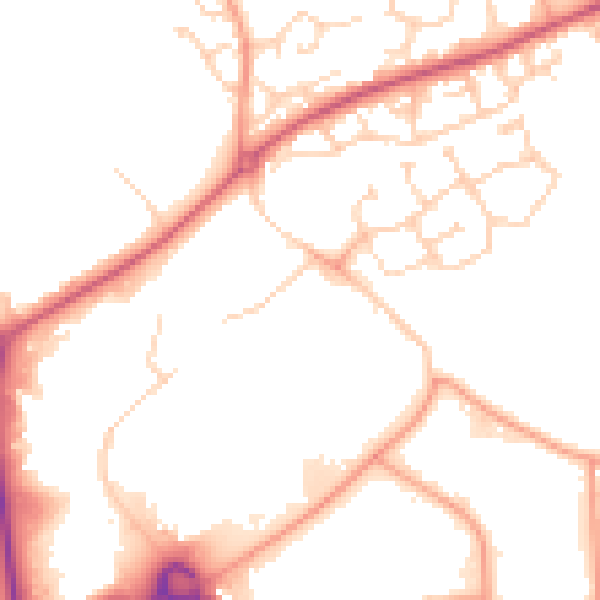 Daytime road noise heatmap for HP2 7PT