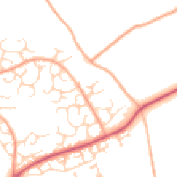 Daytime road noise heatmap for HP2 7QR