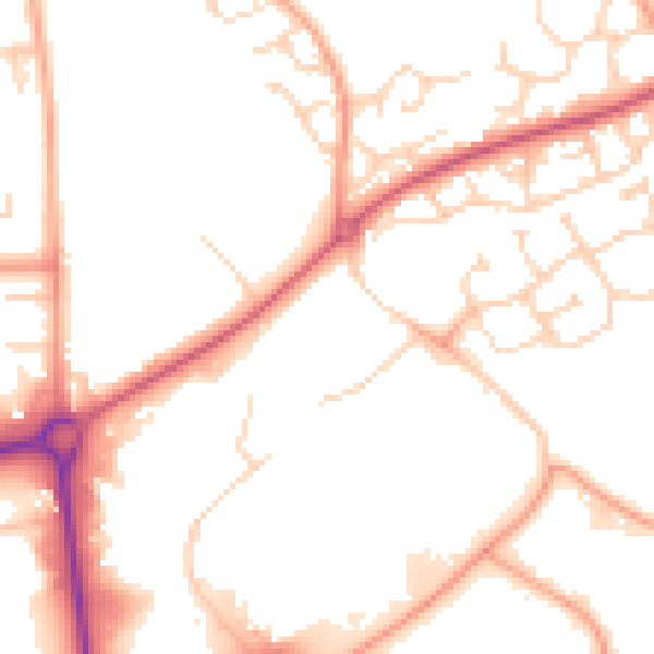 Daytime road noise heatmap for HP2 7QU