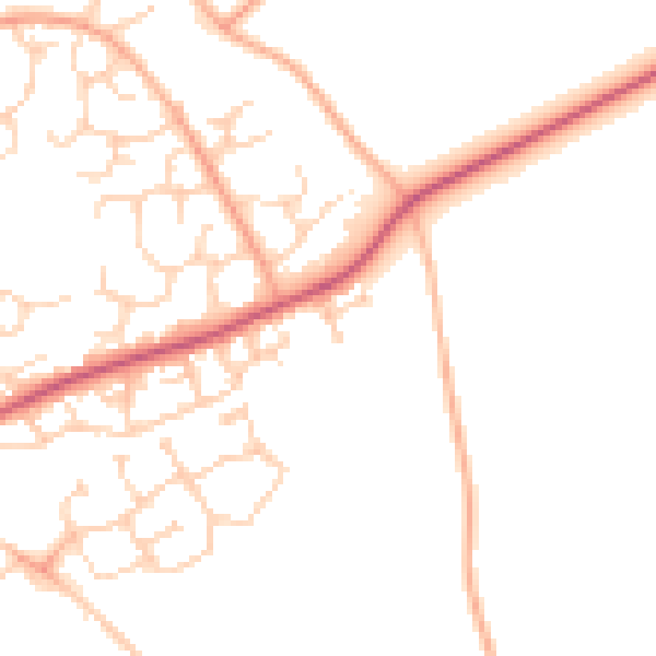 Daytime road noise heatmap for HP2 7RL