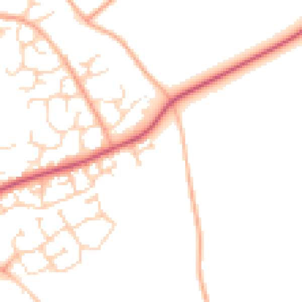 Daytime road noise heatmap for HP2 7RN