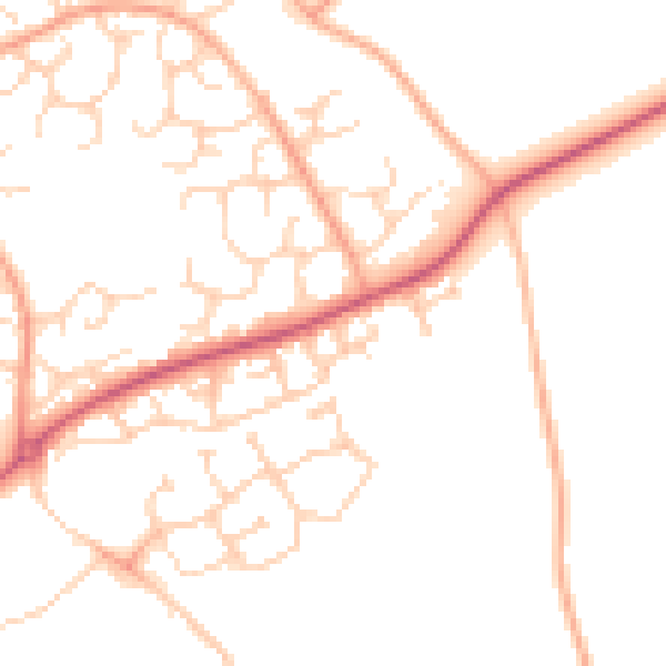 Daytime road noise heatmap for HP2 7SA
