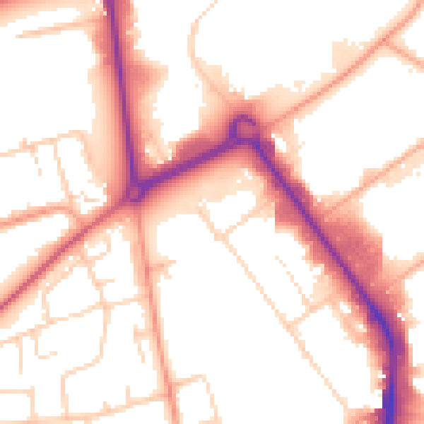 Daytime road noise heatmap for HP2 7TA