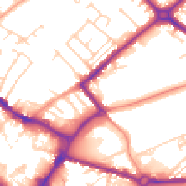 Daytime road noise heatmap for HP20 1AD