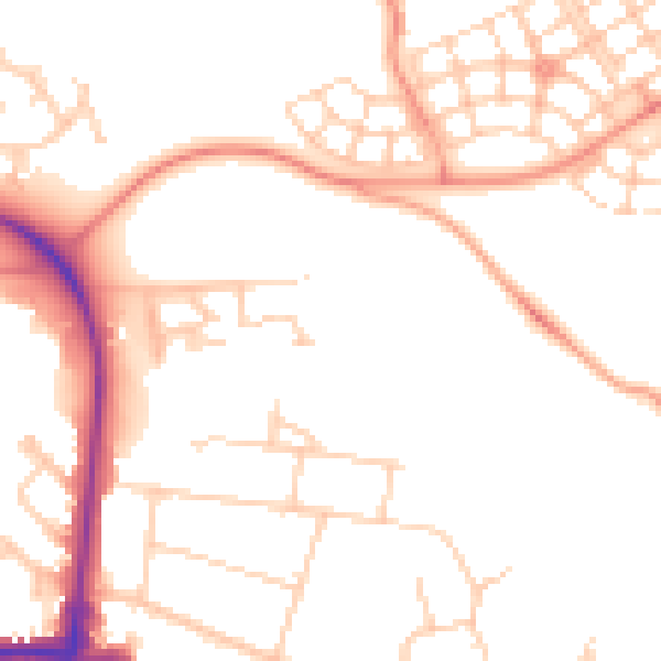 Daytime road noise heatmap for HP20 1AY
