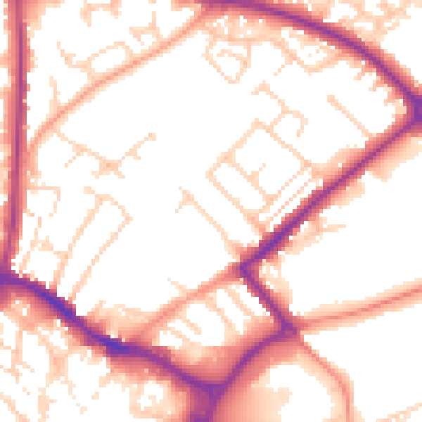 Daytime road noise heatmap for HP20 1BE