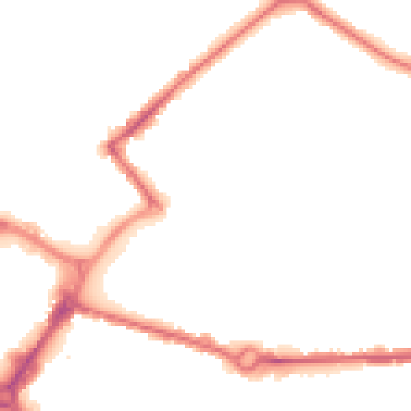 Night-time road noise heatmap for HP20 1DN