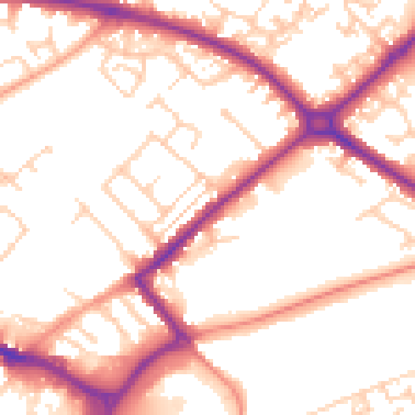 Daytime road noise heatmap for HP20 1EQ