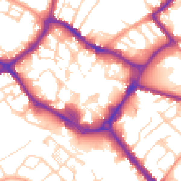 Daytime road noise heatmap for HP20 1TW
