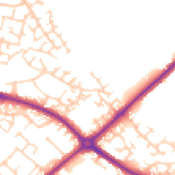 Daytime road noise heatmap for HP20 2BP