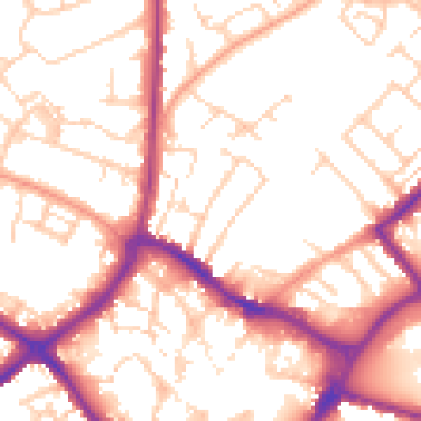 Daytime road noise heatmap for HP20 2NA
