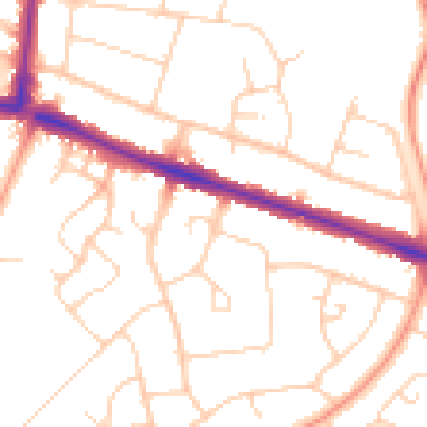 Daytime road noise heatmap for HP21 7AA
