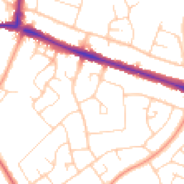 Daytime road noise heatmap for HP21 7AB
