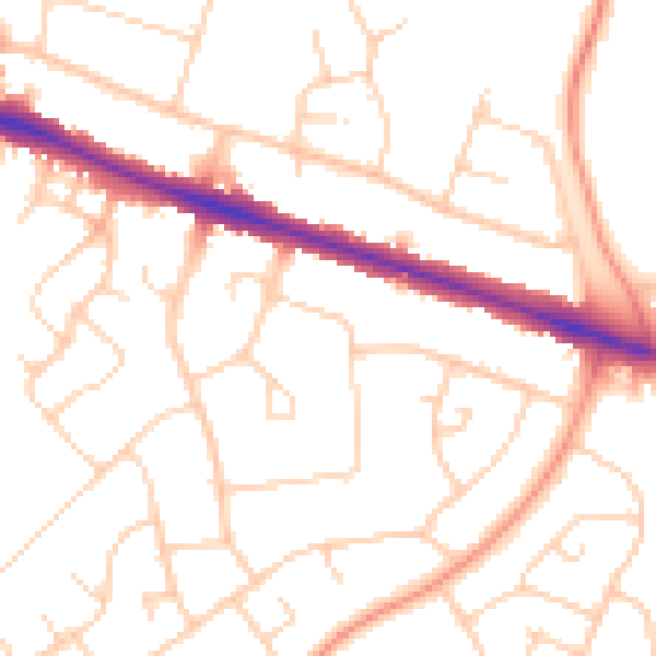 Daytime road noise heatmap for HP21 7AE