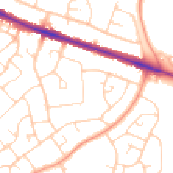 Daytime road noise heatmap for HP21 7AF