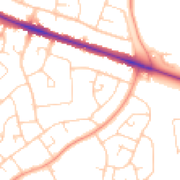 Daytime road noise heatmap for HP21 7AH