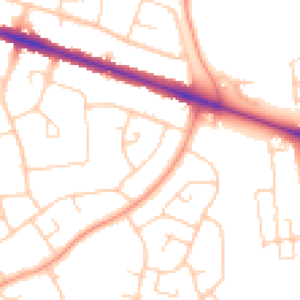 Daytime road noise heatmap for HP21 7AN