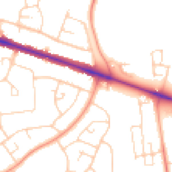 Daytime road noise heatmap for HP21 7AP