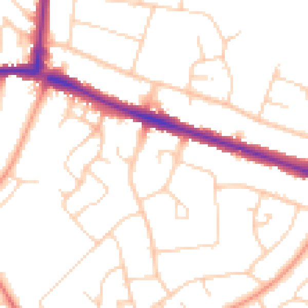 Daytime road noise heatmap for HP21 7AS