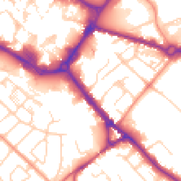 Daytime road noise heatmap for HP21 7BB