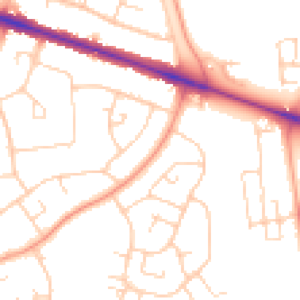 Daytime road noise heatmap for HP21 7BD