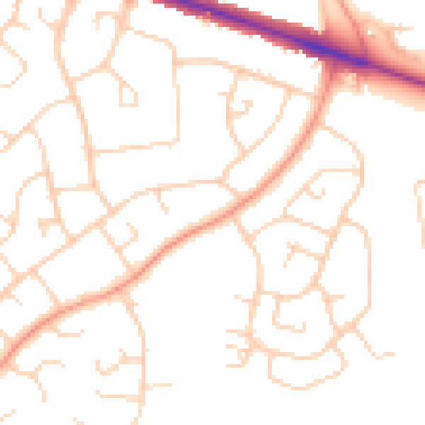 Daytime road noise heatmap for HP21 7BE