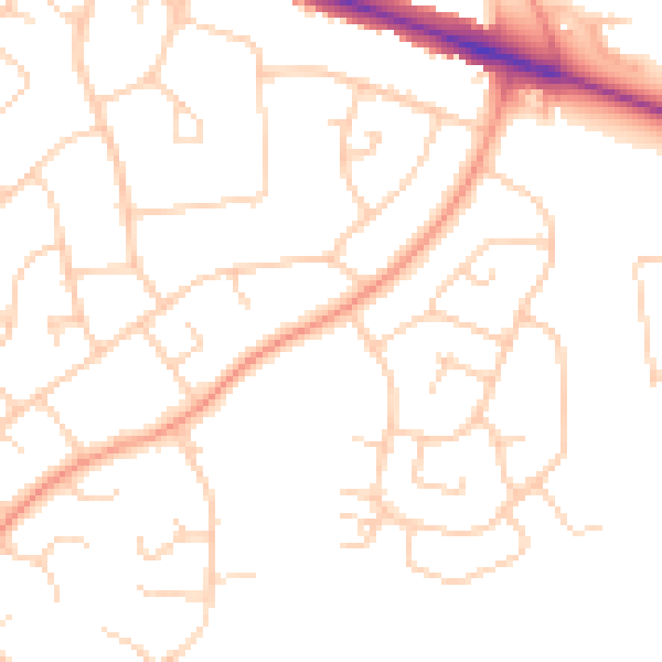 Daytime road noise heatmap for HP21 7BG