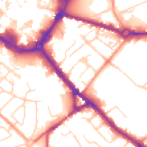 Daytime road noise heatmap for HP21 7BY