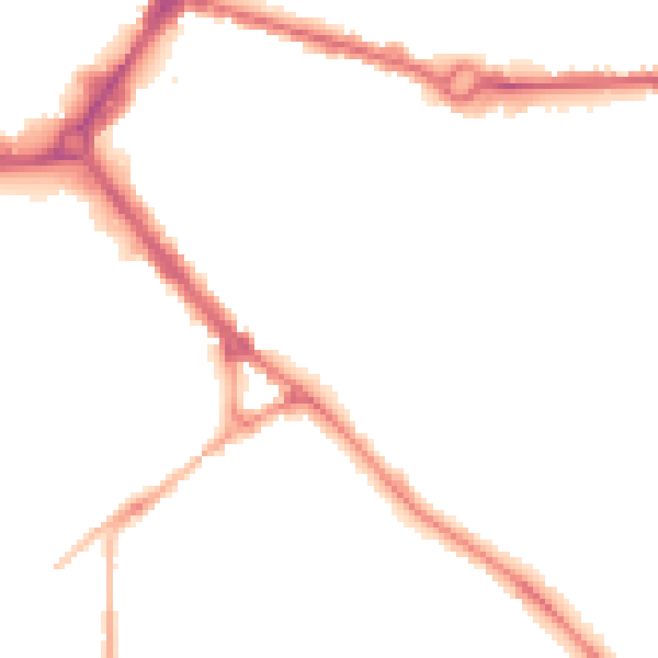 Night-time road noise heatmap for HP21 7BZ