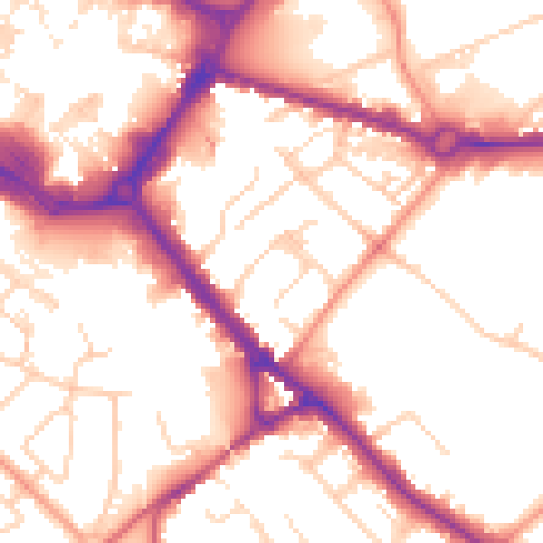 Daytime road noise heatmap for HP21 7DR