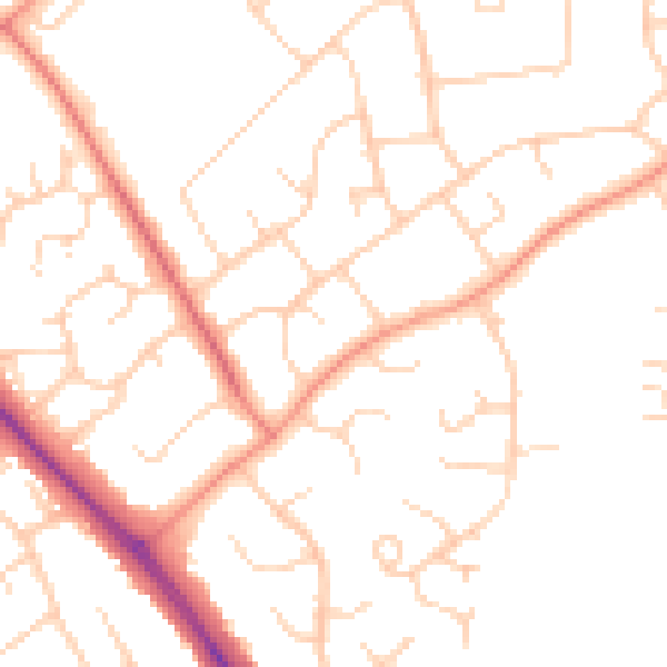 Daytime road noise heatmap for HP21 7EA