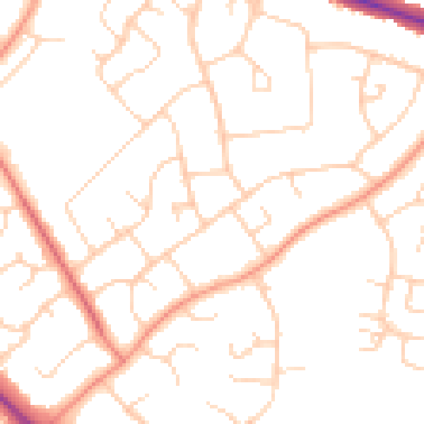 Daytime road noise heatmap for HP21 7EF