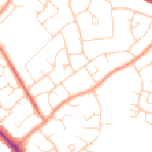 Daytime road noise heatmap for HP21 7EG